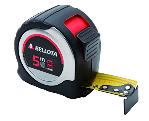 Bellota 50013-5 BL - Metro cinta métrica para medir distancias de 5 m, Flexómetro con cinta de acero