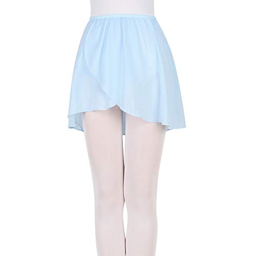 Bezioner Falda de Abrigo la Danza de Ballet Gasa con Cinturilla Elástica para Niña Mujer (M (110-140 cm), Azul (Cinturilla elástica))