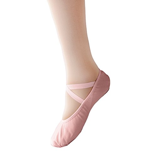 Bezioner Zapatillas de Ballet Canvas Dance Zapatos Split Suela Partida para Niñas Mujeres Pink 27