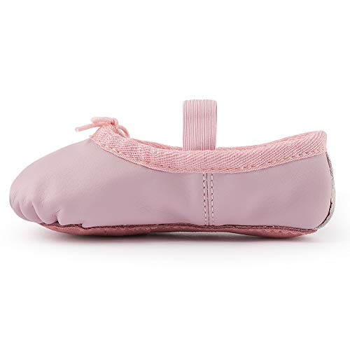 Bezioner Zapatillas de Danza Cuero Zapatos de Ballet y Gimnasia Baile para Niña y Mujer Rosa 21
