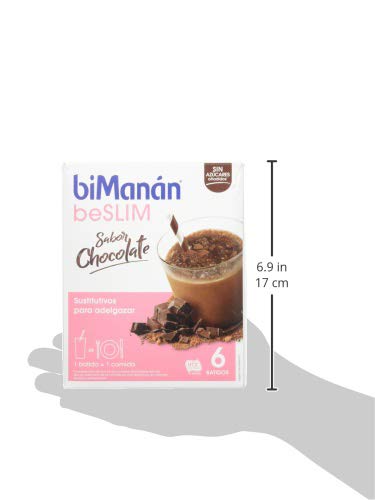 BiManán beSLIM - Batido Sustitutivo Sabor Chocolate, para ayudarte a controlar tu peso - 6 Unidades, 300g