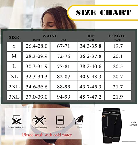 Bingrong Pantalones para Mujer Pantalón de Sudoración Pantalones Cortos de Neopreno térmicos para Ejercicio para Pérdida de Peso Deportivo (Negro, Small)