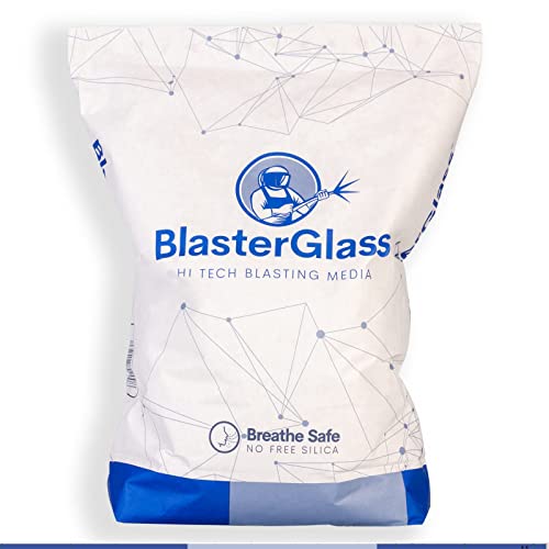BlasterGlass Hi-Tech Arena Técnica de Vidrio Abrasivo Reutilizable para Limpieza por Chorro a Presión, Alta Compatibilidad para Sistemas de Arenado y Chorreo - Saco 10kg