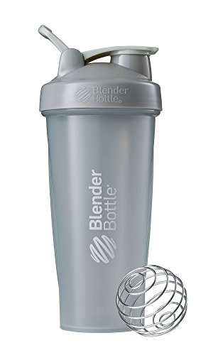 BlenderBottle Classic Loop - Botella Mezcladora de Batidos de proteínas con batidor Blenderball, Gris Claro, 820ml
