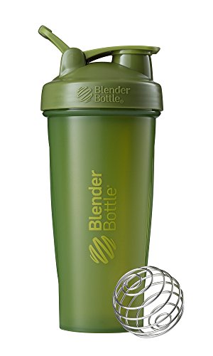 BlenderBottle Classic Loop - Botella Mezcladora de Batidos de proteínas con batidor Blenderball, Verde (Moss), 820ml