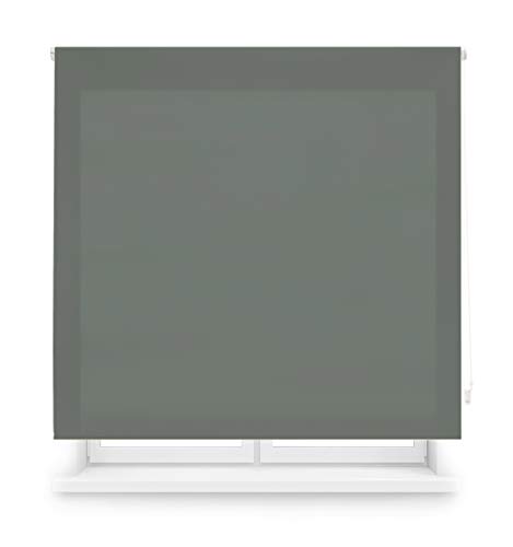 Blindecor Ara Estor enrollable translúcido liso, Gris azulado, 140 x 175 cm, Manual