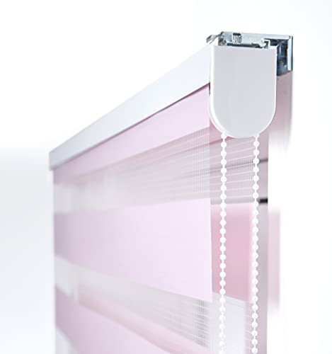Blindecor LIRA - Estor enrollable de doble capa Noche y Día, Rosa, 160 x 180 cm, ancho x largo
