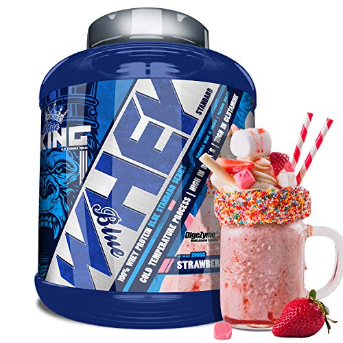 BLUEKING SUPPLEMENT, Whey Protein, Proteína en polvo, Suplementos deportivos, Blue Whey Standard Protein - 2kg (FRESA)