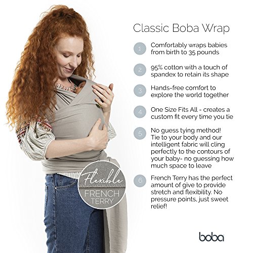 Boba Wrap, Fular Elástico Portabebé Ergonómico - Ideal Porteo Recién Nacidos (Vintage Blue)