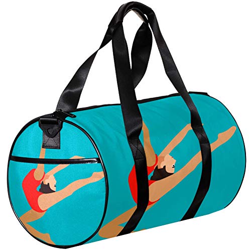 Bolsa de deporte redonda con correa de hombro desmontable para gimnasia rítmica y artística, bolsa de entrenamiento para mujeres y hombres