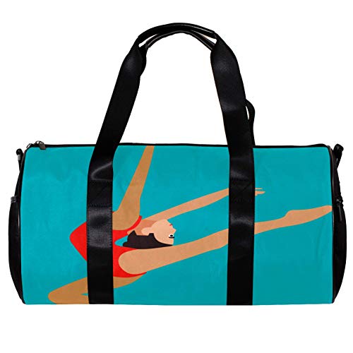 Bolsa de deporte redonda con correa de hombro desmontable para gimnasia rítmica y artística, bolsa de entrenamiento para mujeres y hombres
