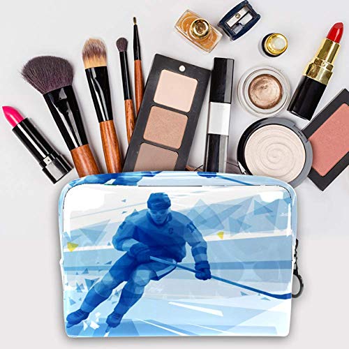 Bolsa de maquillaje portátil con cremallera bolsa de aseo de viaje para mujeres práctico almacenamiento bolsa de cosméticos pista de hielo