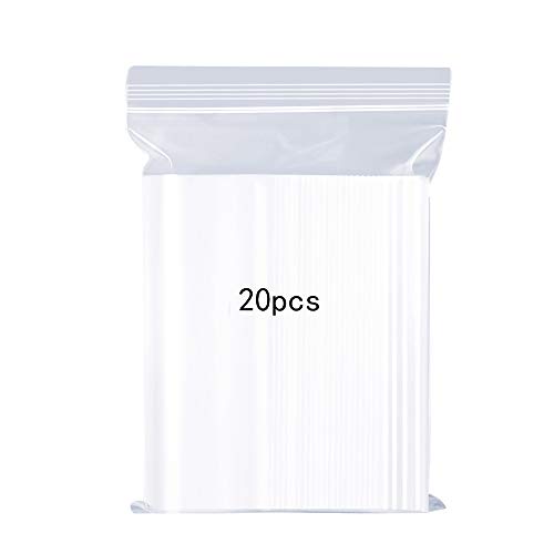 Bolsas de plástico transparentes que se pueden volver a sellar bolsa de cierre de cremallera reutilizable fuerte engrosamiento y duradero prensa para cerrar 35x45cm 20PCS Grande