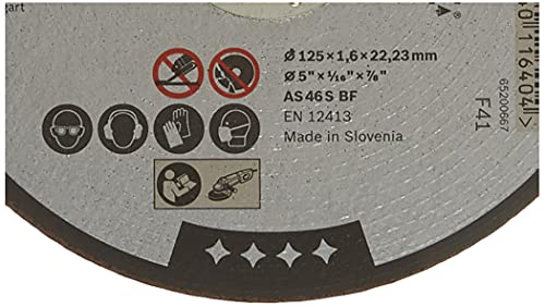 Bosch 2 608 600 219 - Disco de corte recto Expert for Metal - AS 46 S BF, 125 mm, 1,6 mm (pack de 1)