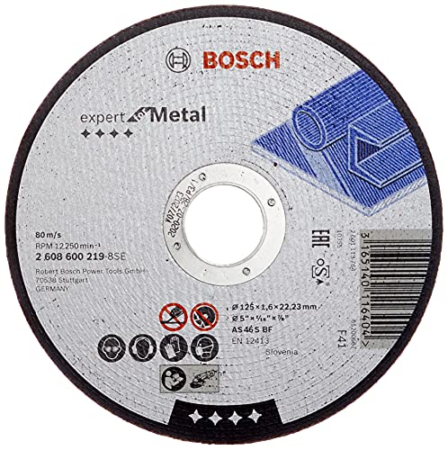 Bosch 2 608 600 219 - Disco de corte recto Expert for Metal - AS 46 S BF, 125 mm, 1,6 mm (pack de 1)