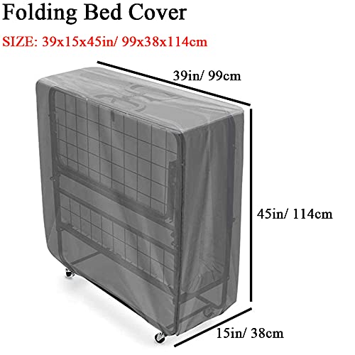 BOSKING Funda plegable impermeable 420D Oxford a prueba de polvo universal plegable camas fundas de almacenamiento para interior y exterior de 39 x 15 x 45 pulgadas (Negro)