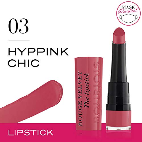 Bourjois Velvet The Lipstick Barra de Labios Tono 03 (Hyppink chic), 2.3 gr
