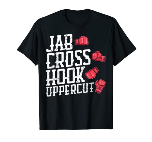 Boxeo Jab Hook Cross Uppercut Punch Tipos Entrenamiento Sparring Camiseta