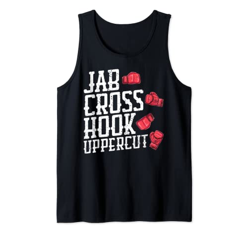 Boxeo Jab Hook Cross Uppercut Punch Tipos Entrenamiento Sparring Camiseta sin Mangas