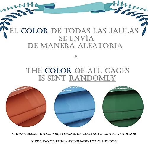 BPS Jaula Pájaros Metal con Comedero Bebedero Columpio Saltador Cubeta Color envia al Azar (34.5 x 28 x 46 cm) BPS-1152