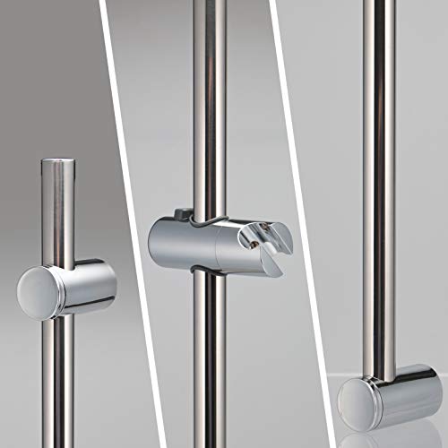 bremermann Barra de ducha de acero inoxidable de 71,5 cm – Incluye soporte de ducha cónico, orificio superior variable