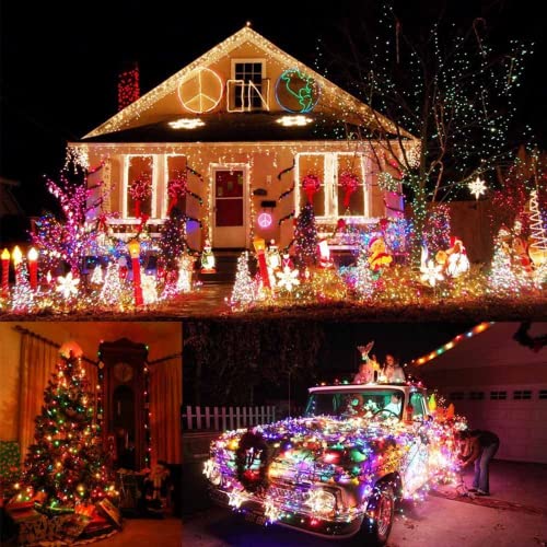BrizLabs Cadena de Luces Navidad, 15M 100 LED Árbol de Navidad Luces de Hadas Exterior 8 Modos Impermeable Blanco Cálido Guirnarldas Luces Decorativas Interior para Navidad Fiestas Jardín (Multicolor)