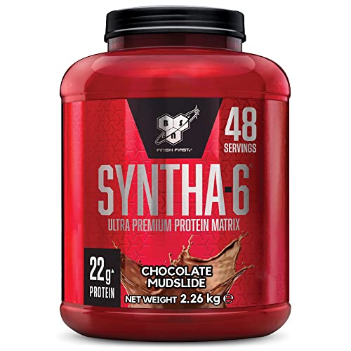 BSN Syntha 6 Ultra-Premium Proteínas en Polvo para Aumentar Masa Muscular y Recuperación, Chocolate, 48 Porciones, 2.26 kg