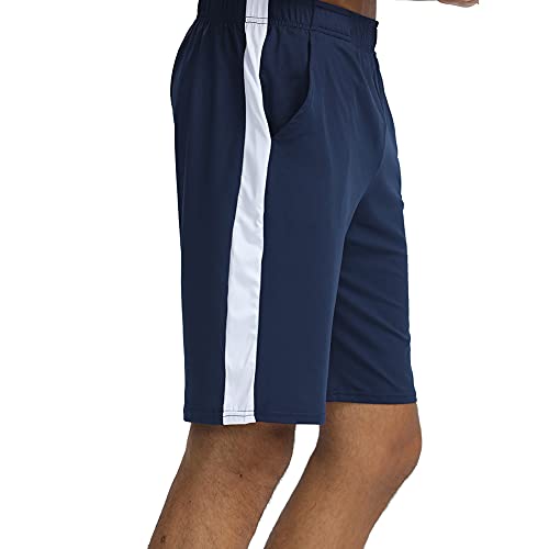 BUYJYA Pantalones cortos deportivos activos para hombre, paquete de 5 o 3 para entrenamiento, baloncesto, fútbol, bádminton ejercicio, correr, gimnasio, Negro, verde militar, azul marino
