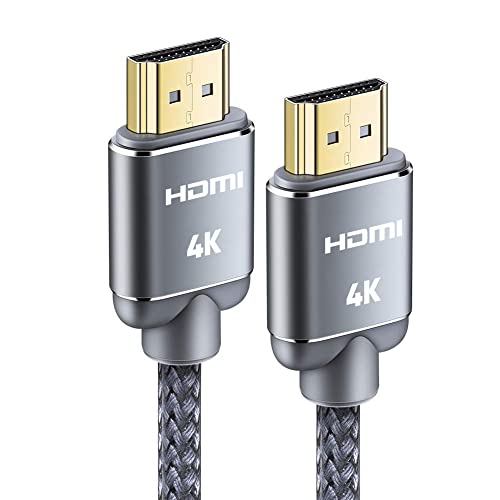 Cable HDMI 4K 2metro-Snowkids Cable HDMI Trenzado de Nailon 4K@60Hz a 18Gbps Cable HDMI Compatible 3D, Función Ethernet, Video 4K 2160p, HD 1080p- Gris
