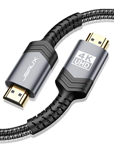 Cable HDMI 4K JSAUX Cable HDMI 3 Metros, Ultralíptico de Alta Velocidad de 18 Gbps Soporte 3D, Video 4K@60Hz, UHD 2160P, HD1080P, Ethernet para Fire TV, Apple TV, Xbox Playstation PS4 PS3 PC-Gris