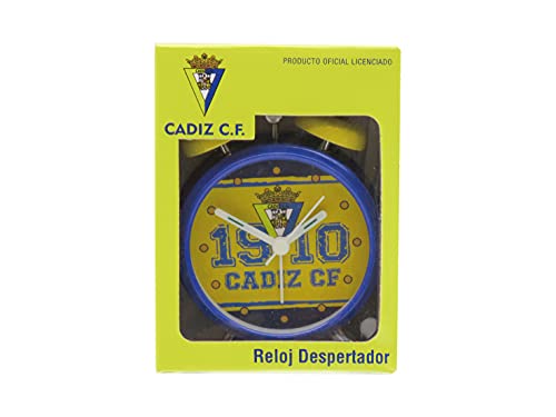 Cádiz Club de Fútbol, Reloj Despertador Electrónico, Campanas, Producto Oficial Cádiz, Color Rojo (CyP Brands)