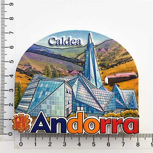 Caldea Andorra - Imán para nevera, recuerdo turístico, decoración para el hogar, cocina, imán para nevera