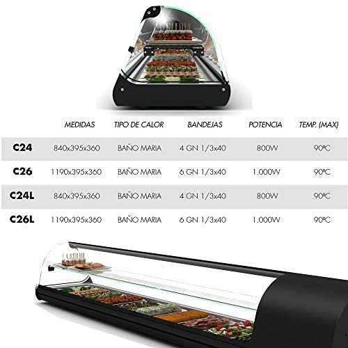 Calienta Tapas 2 pisos 6 bandejas con LED - Maquinaria Bar Hostelería