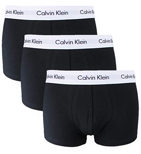 Calvin Klein Troncos 3-Pack Baja Altura Hombres Boxeador, Negro Medio