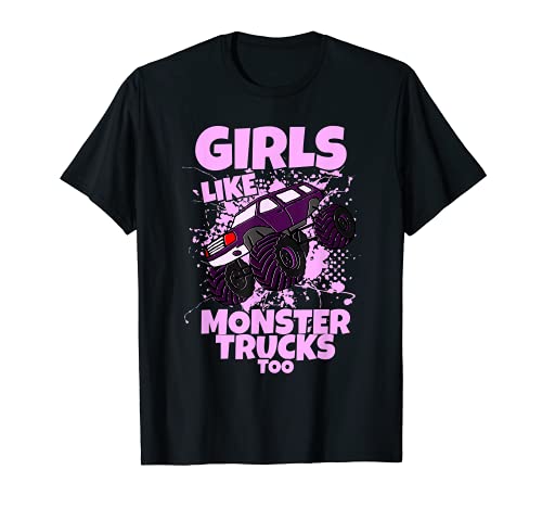 Camión Monstruo Rosa Coche De Músculos Chicas Mujer Chica Camiseta