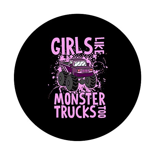 Camión Monstruo Rosa Coche De Músculos Chicas Mujer Chica PopSockets PopGrip Intercambiable