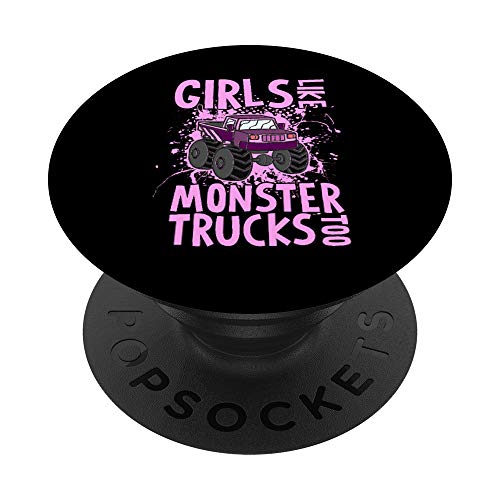 Camión Monstruo Rosa Coche De Músculos Chicas Mujer Chica PopSockets PopGrip Intercambiable