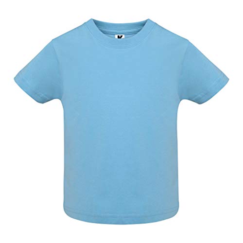 Camiseta de Colores con Manga Corta para Bebés - Prenda de algodón 100%, cómoda, Suave, cálida y Tacto Agradable (Azul, 24 Meses)