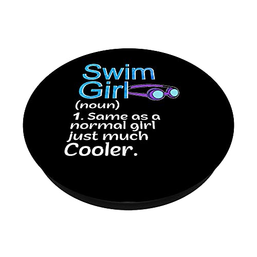 Camiseta de natación para niñas, nadador, regalos para niña, nadador PopSockets PopGrip Intercambiable