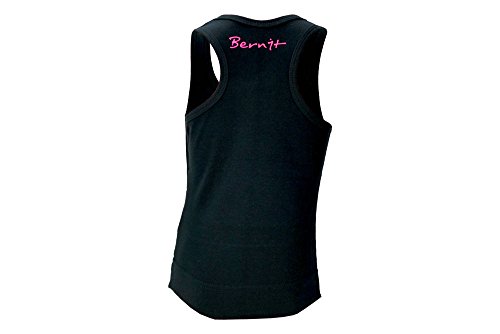 Camiseta de tirantes de Bernit para gimnasia (negra), gimnasia rítmica deportiva, ocio, deportes, entrenamiento, para niña, todo el año, Unisex niños, color Negro , tamaño 116-122 cm