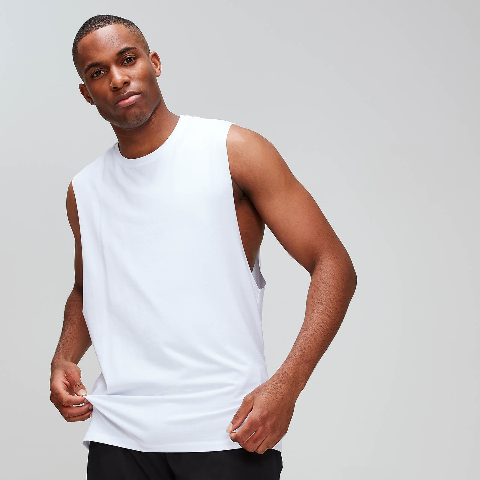 Camiseta sin mangas con sisas caídas clásica Luxe para hombre de MP - Blanco - XXL