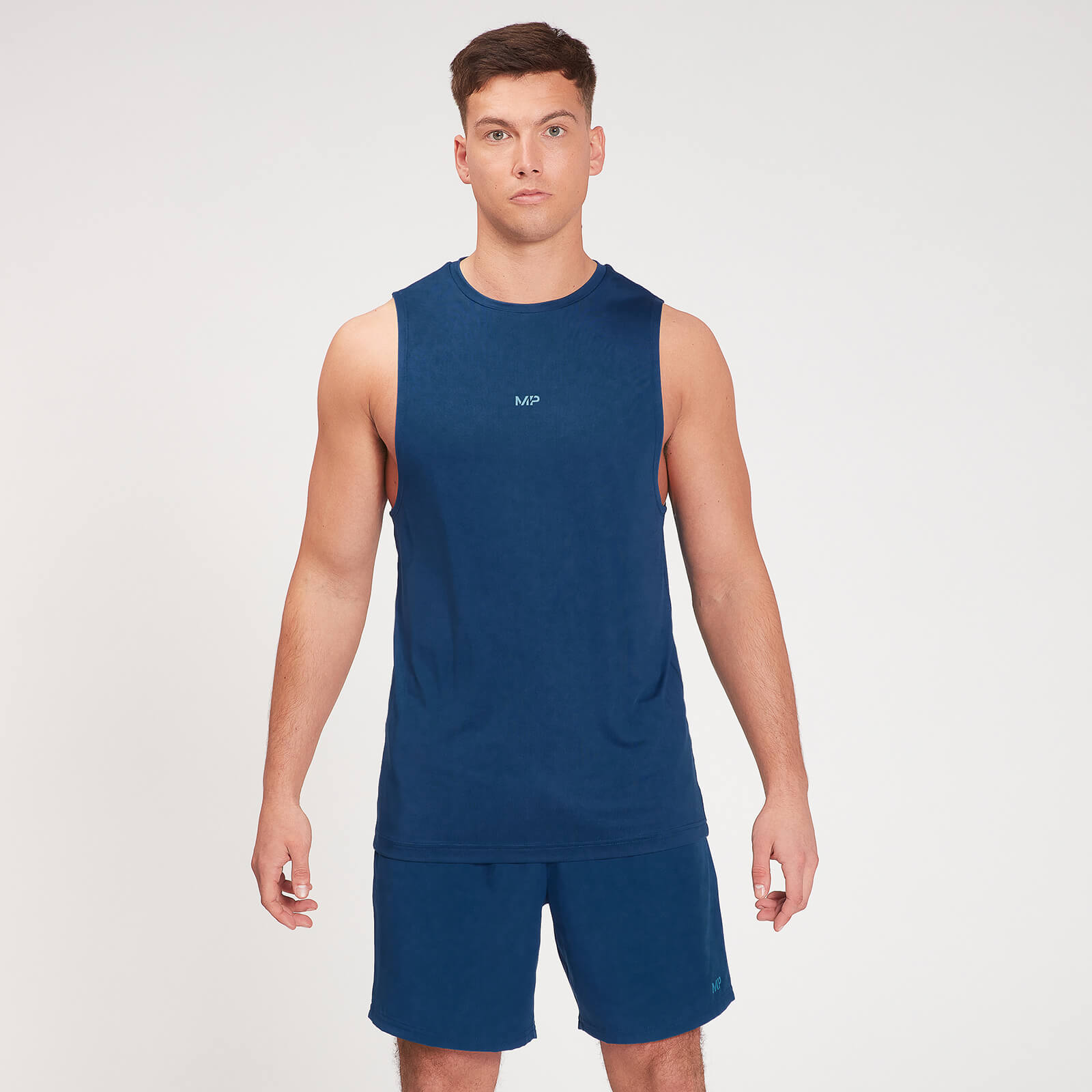 Camiseta sin mangas de entrenamiento Fade Graphic para hombre de MP - Azul oscuro - XL