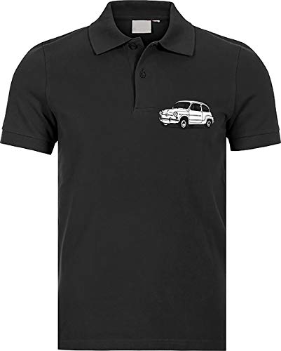 Camisetas EGB Polo Seat 600 ochenteras 80´s Retro (Negro, L)