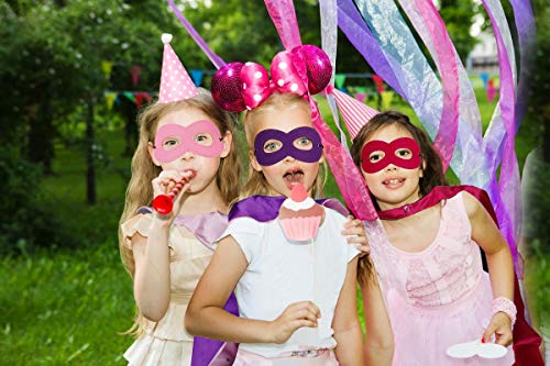 Capa y Máscaras de Superhéroe 3 Piezas Capas 3 Piezas Máscaras de Cosplay de Niños y Niñas para Halloween Carnaval Fiesta de Baile Cumpleaños