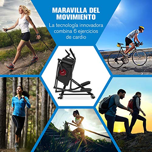 CAPITAL SPORTS Helix Stride - Bicicleta elíptica, 6 en 1: escalera /escalada /bicicleta /carrera /marcha /elíptica, Entrenamiento en casa, MagResist: resistencia mágnética, 32 niveles, Antracita