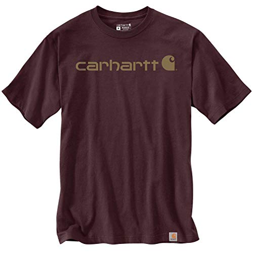 Carhartt Core Logo Workwear Short-Sleeve T-Shirt Camiseta Funcional de Trabajo, Puerto, X-Small para Hombre