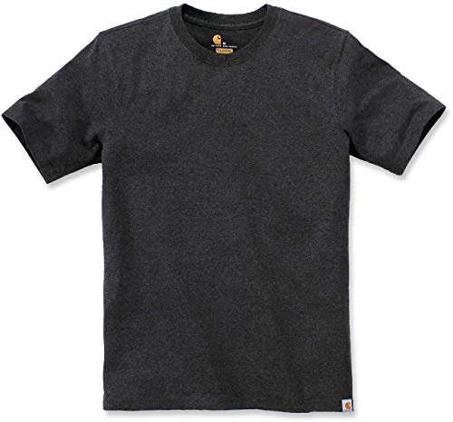 Carhartt Workwear Solid T-Shirt Camiseta Funcional de Trabajo, Carbon Heather, L de los Hombres