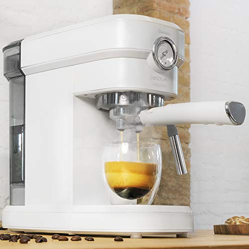 Cecotec Cafetera Espresso Cafelizzia 790 White Pro.Sistema Thermoblock, 20 Bares, ModoAuto 1 y 2 Cafés, Vaporizador Orientable, Conducto de Agua para Infusiones