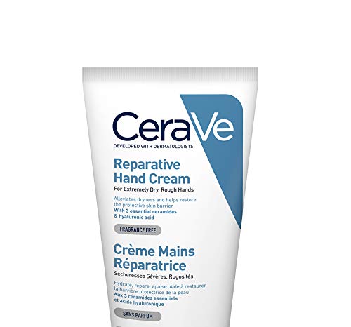 CeraVe - Crema de manos reparadora, 50ml, crema de manos para manos secas y ásperas, con glicerina y 3 ceramidas esenciales