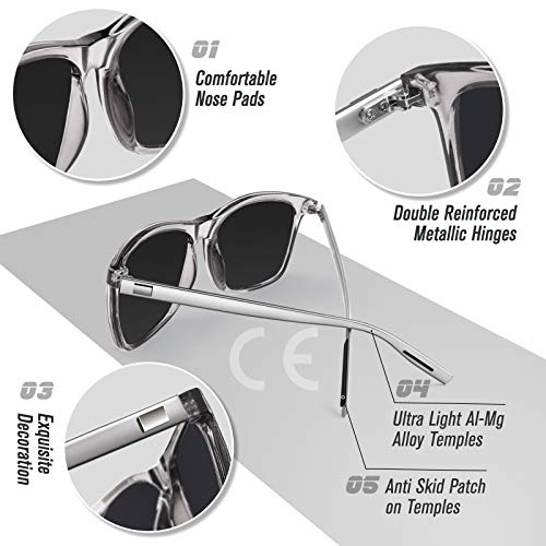 CGID cuadradas Retro Deportivas Diseñador Gafas de sol clásicas para hombres y mujeres Gafas de sol polarizadas Tonos Gafas Al-Mg Metal Templádos Ultra Light 100% UV400 Protección MJ33